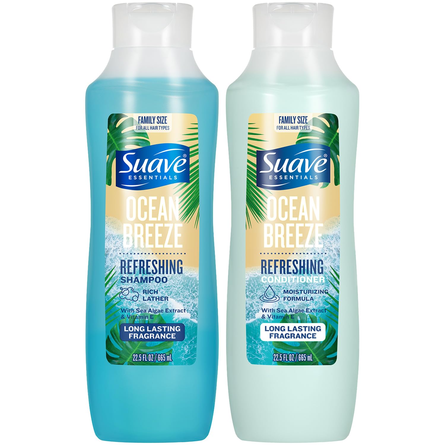 Suave Ocean Breeze Refreshing Shampoo & Conditioner Set, 22.5 Oz Ea 22.05 Fl Oz (Pack of 2)