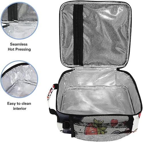 Vista 46 de Lonchera con diseño de caballo de girasol para niñas, bolsa de almuerzo aislada para niños, correa de hombro congelable para la escuela y la oficina