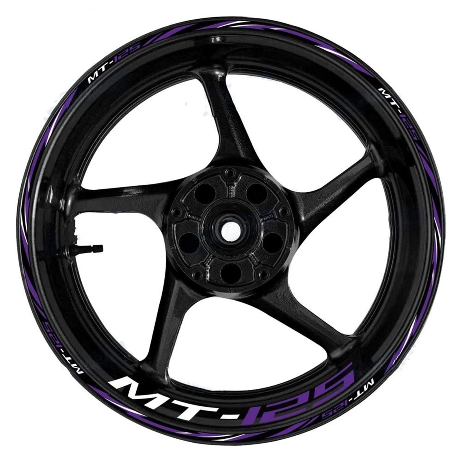 Motorcycle for Yamaha MT-125 MT125 17 Inch Front Rear Racing Wheel Stickers Rim Hub Tape Decal Motorbike(Color21)