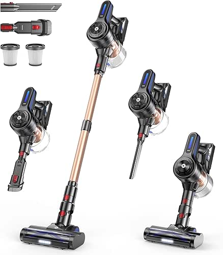 NADALY Cordless Vacuum Cleaner, Powerful Stick Vacuum with 45min Runtime,