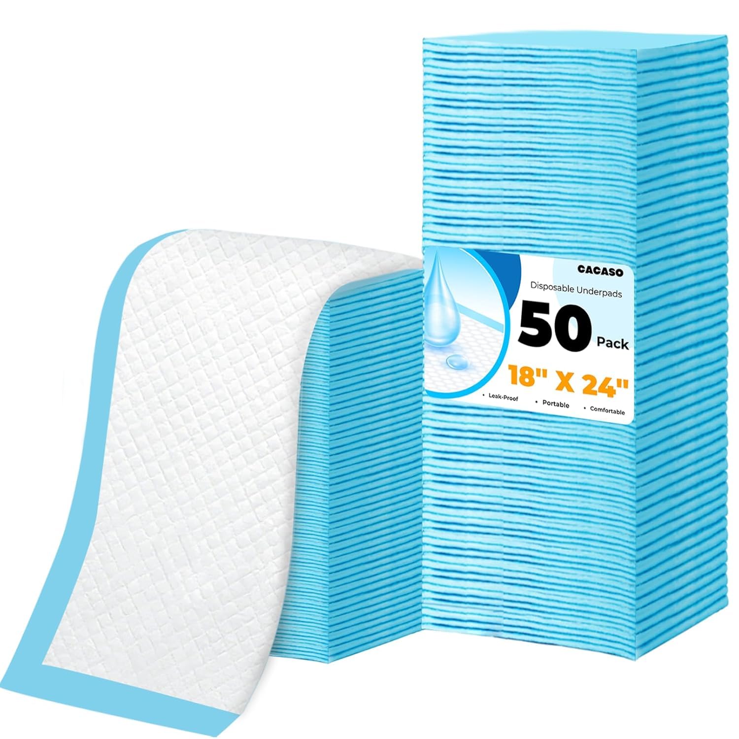 50 Stück Wickelunterlage Einweg, 45 x 60 cm Baby Wickelauflage für Unterwegs, Baby Changing Mat, Inkontinenzunterlage Wickelunterlage Einweg, Weich, saugfähig und wasserdicht