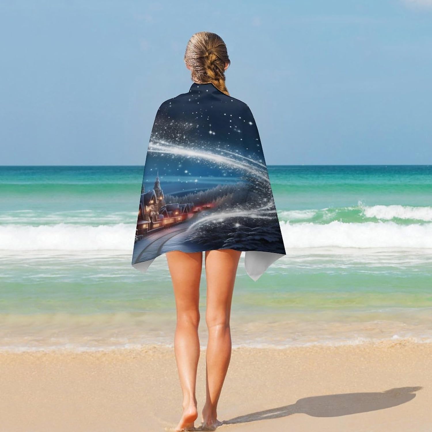 Swimming Towel, Christmas is Coming Printed Fashion Towel,Portable Towel,Durable Towel