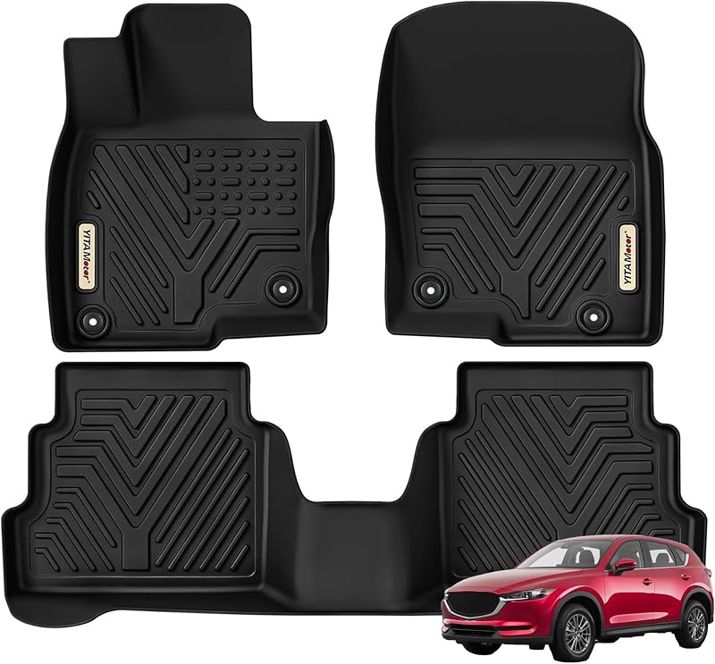 Tapetes automotivos sob medida em TPE para Mazda CX-5 2017–2025 YITAMOTOR, dianteiros e traseiro, pretos