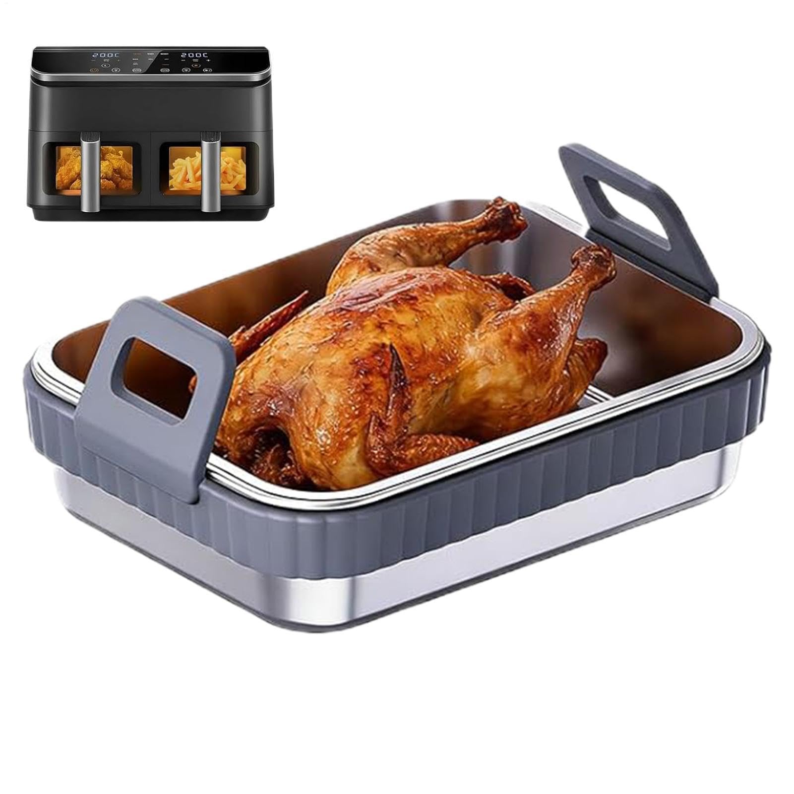 Rejilla antiadherente resistente al calor para bandeja de air fryer y platos crujientes