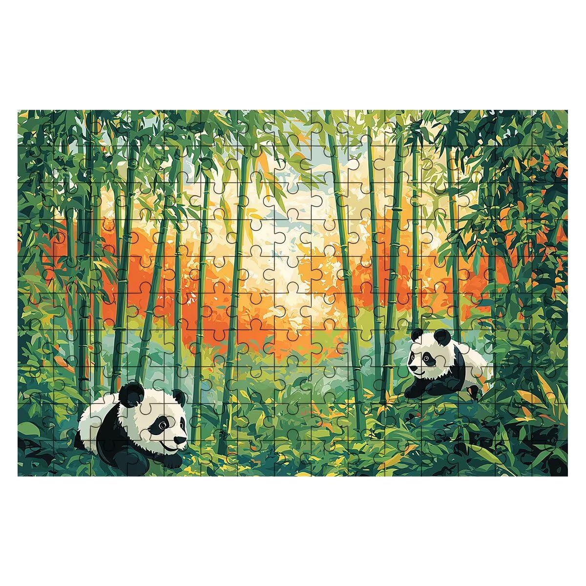 Puzzle 5000 elementów, puzzle bambusowe, drewniane puzzle z kompaktowym pudełkiem z motywem Panda, klasyczne puzzle dla dorosłych i całej rodziny, zabawa, kreatywny pomysł na prezent dla mężczyzn i