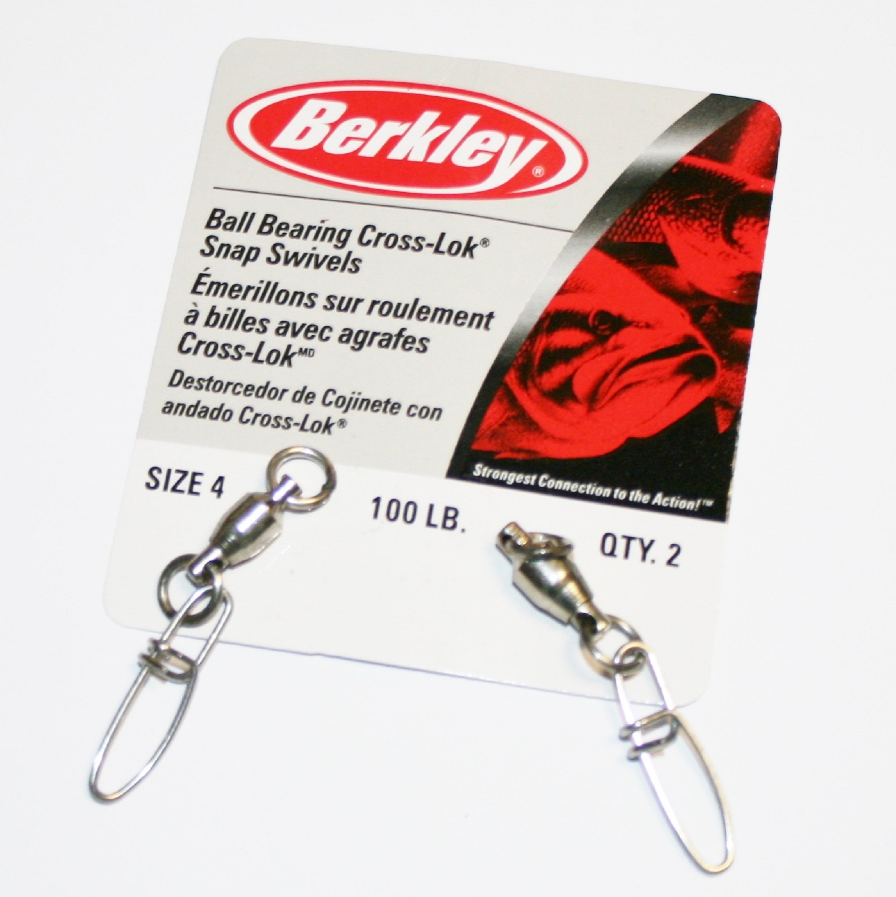 Berkley Ball Bearing Cross-Lok Swivels sz4 - 100lb - qty 2