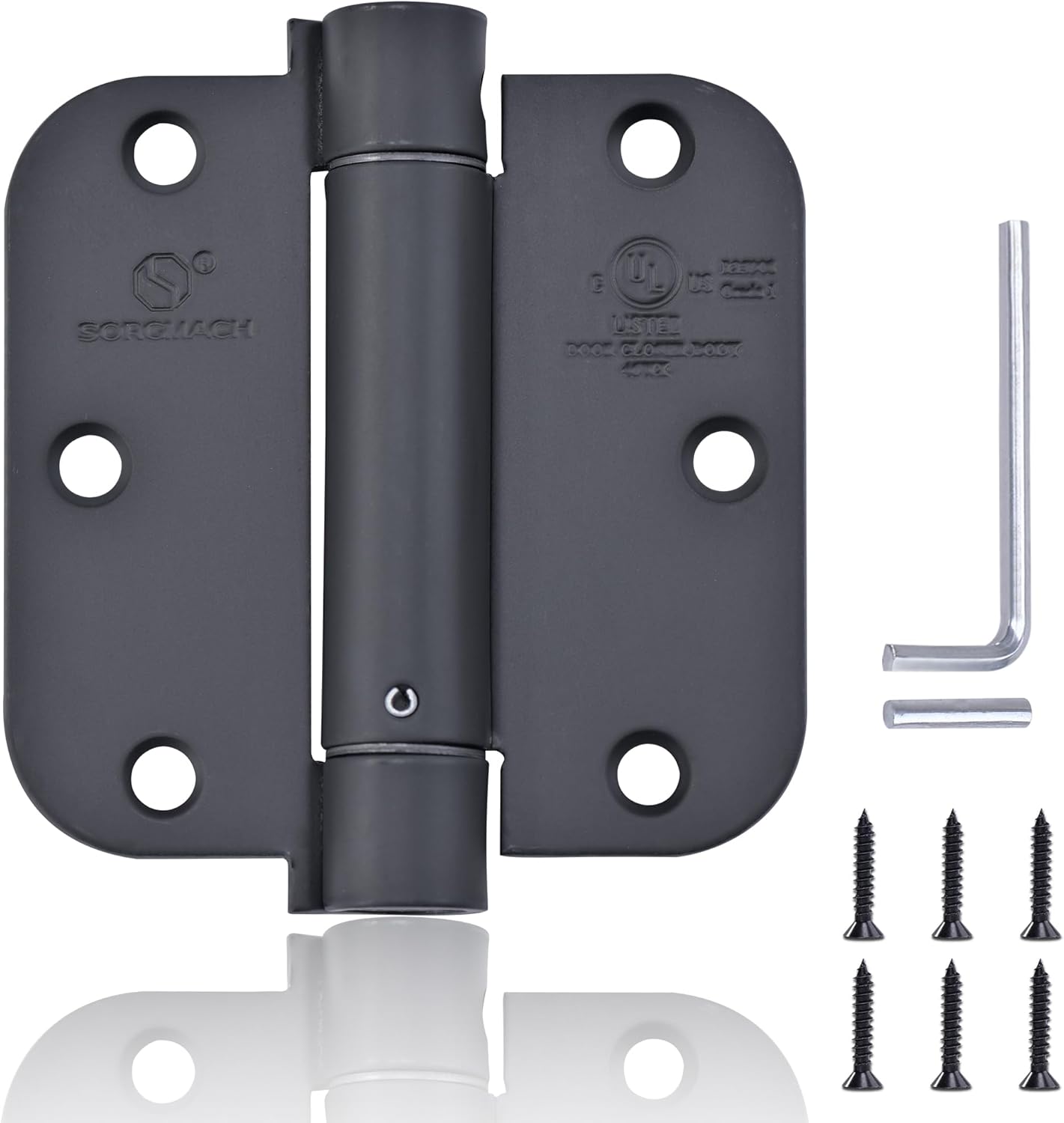 Self Closing Hinge 3 ½"x 3 ½" Matte Black Auto Close Hardware Hinge Adjustable 3 1/2 Inch Spring
