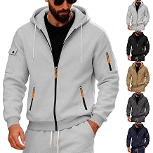 Tactical Hoodies for Men Fleece Lined Comfort Hoodies with Pockets Zip Up Jacket Outerwear Mens Heavyweight Hoodie