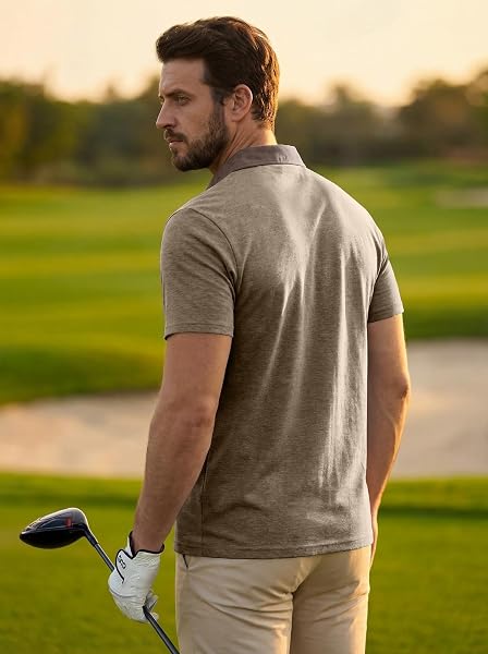 Halfword Polos Homme Manches Courtes Golf Pull Casual Classique Top Slim Fit - 4