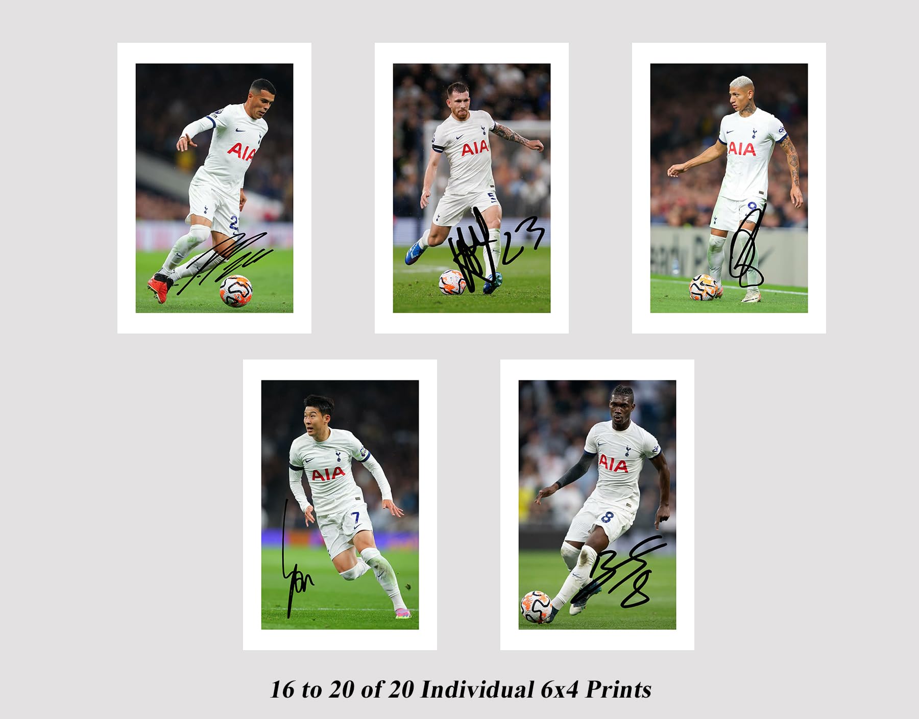 Set of 20 Tottenham Hotspur 2023/24 Players Signed 6X4 Inch Photo Prints With Pre Printed Signatures Autograph Kids/Men/Women Gift - Image 4