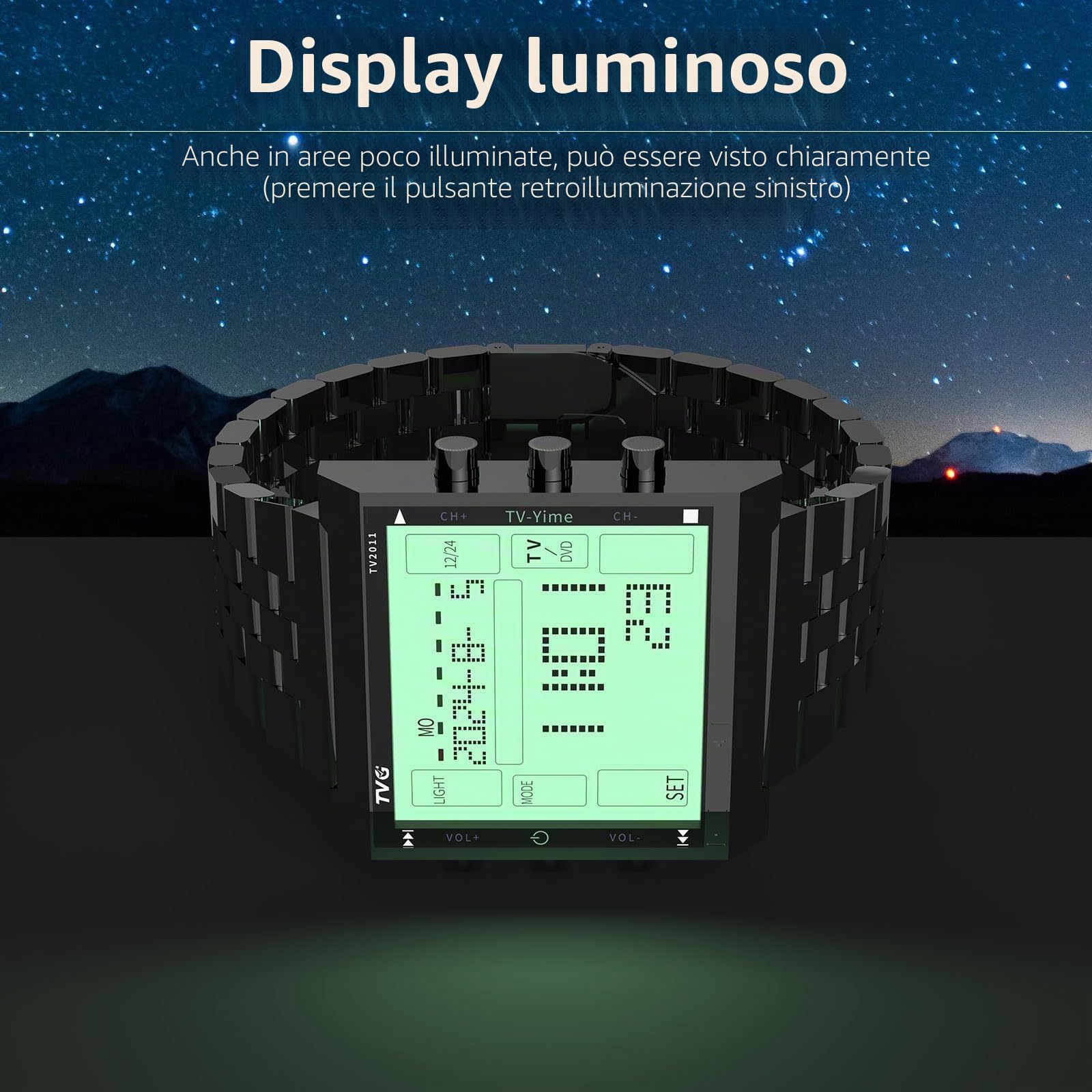 TVG Orologio digitale da uomo, stile militare, sportivo, impermeabile, a LED, con sveglia, cronometro e TV digitale, alla moda, stile casual, tattico, da uomo