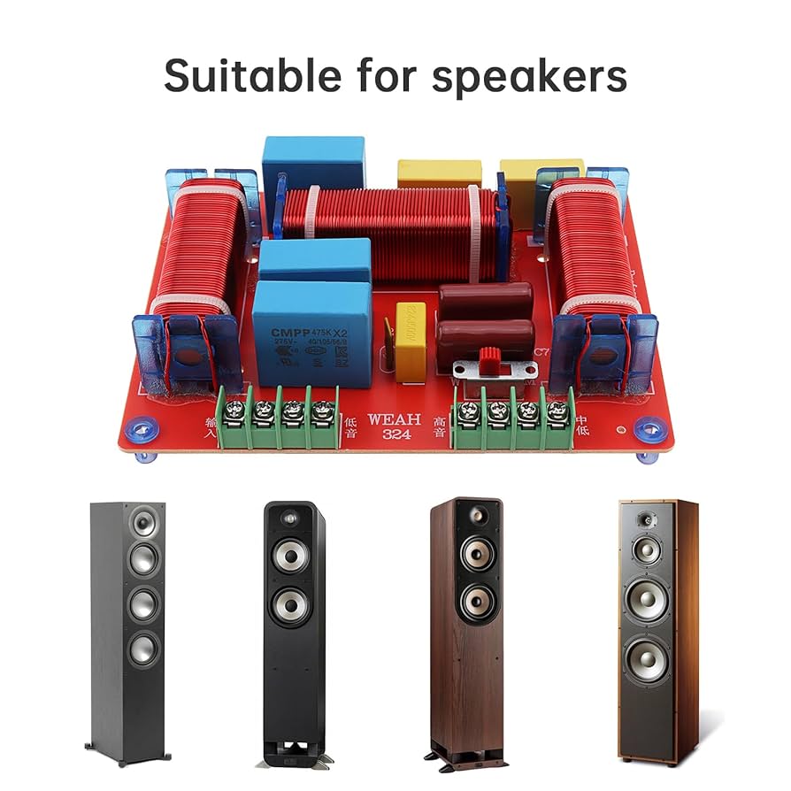 Three Way 400W 4 - 8 Ohm 3 Way One High & Two Low Fequency Divide 3 Way Crossover