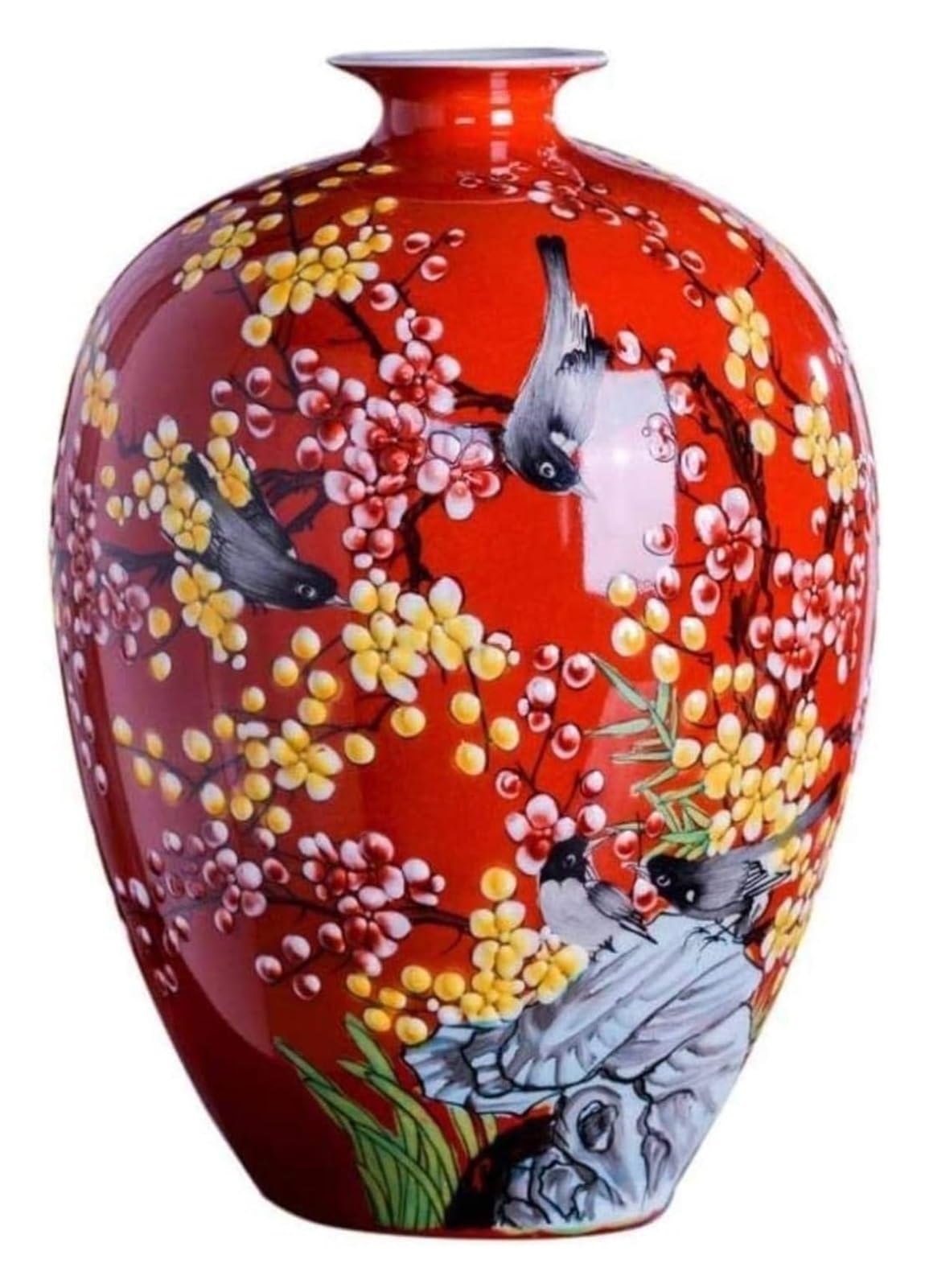 Vase Desktop Ceramic Classical Lifelike for Dry Flowers Decoration Art Household Wedding Living Bedoffice Desktop