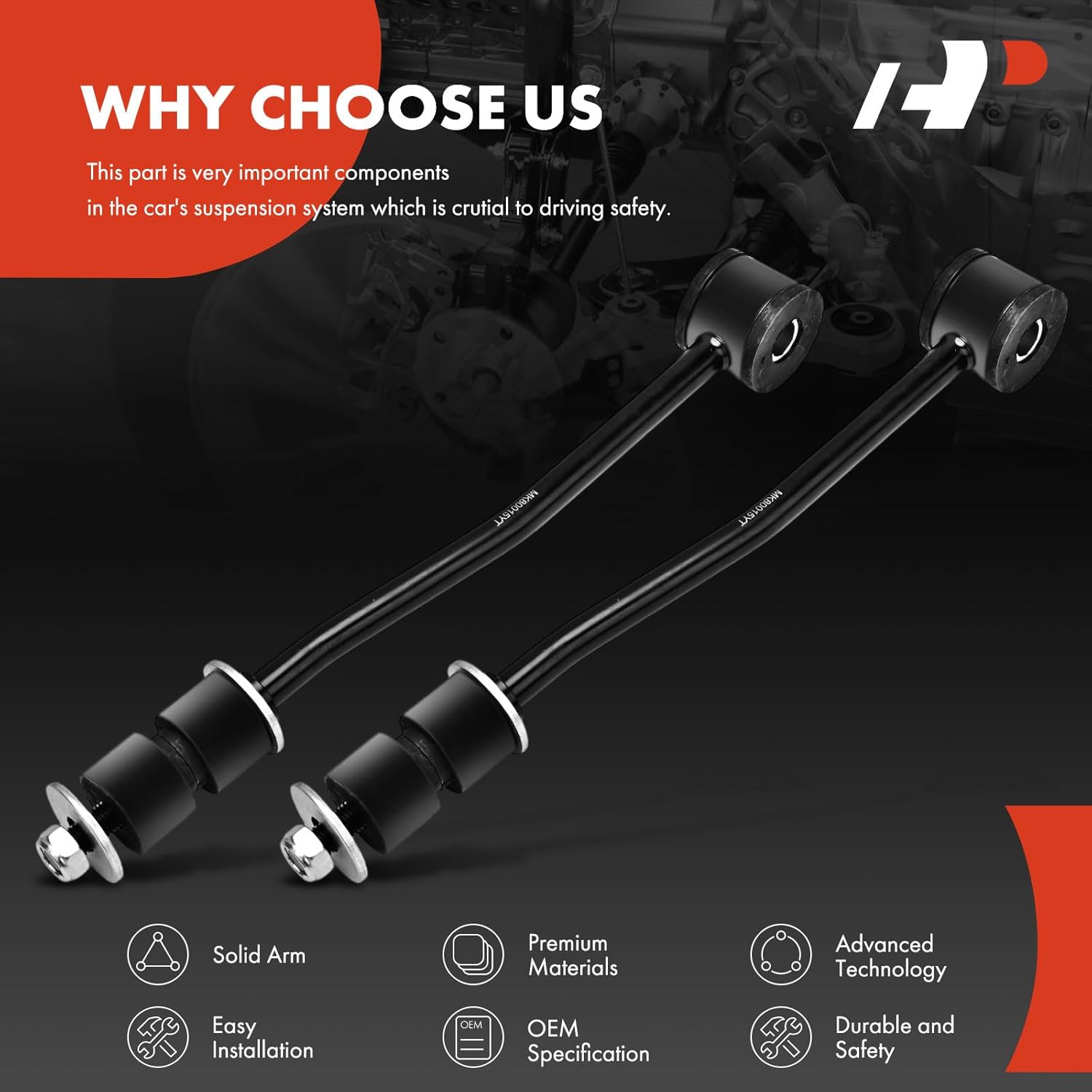 A-Premium 2 x Rear Sway Bar Links Stabilizer Bar Links, Compatible with Ford F-350 1980-1997, F-Super Duty, E-150, E-150 E-350 Econoline Club Wagon, E-250, E-350 E-450 Econoline Super Duty