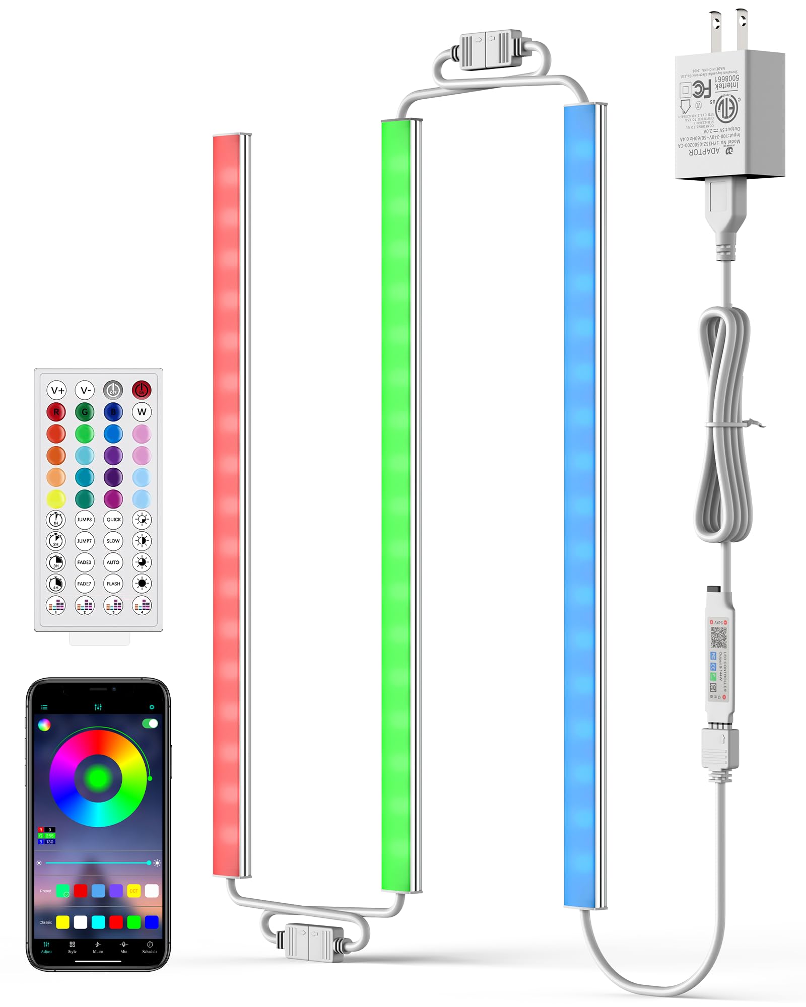 ASOKO 200 Lumens RGB Under Cabinet Lights - 3 Pack, 12-inch Linkable LED Strip Lights with Music Sync, APP &amp; Remote Control for Ambient Room Decor