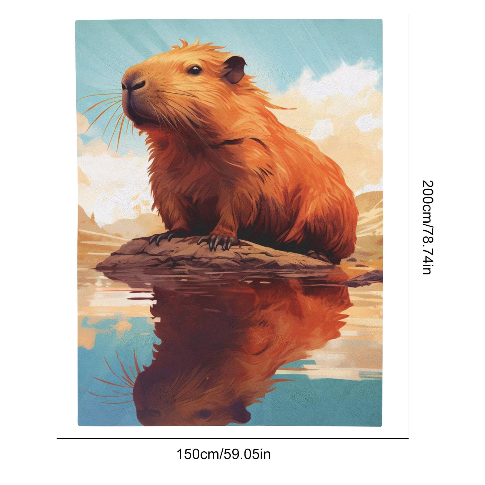 Capybara - Coperta In Pile Con Piante Tropicali, Per Divano, 152
