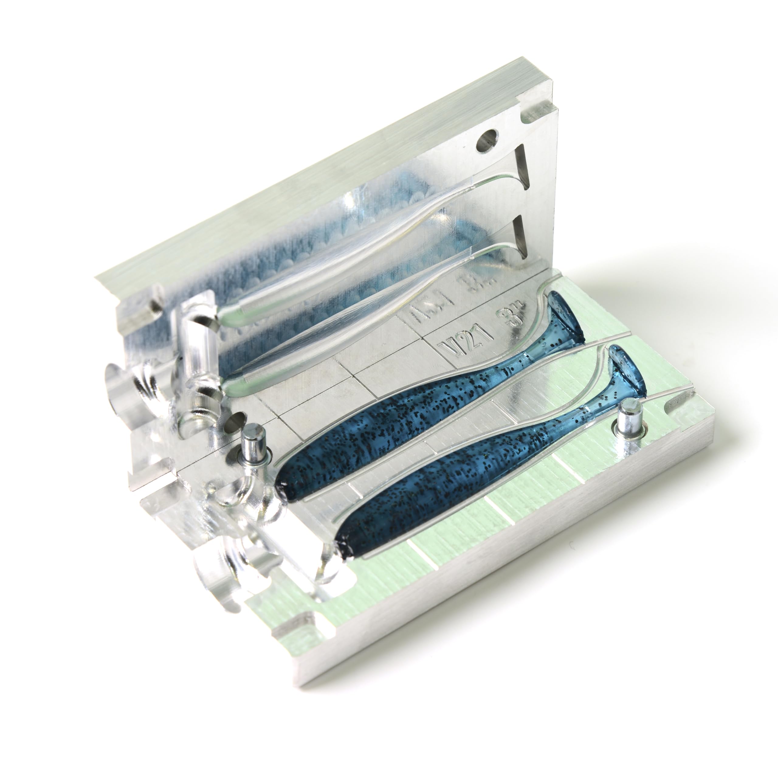 FatFish V21A-2C Köderform, weicher Kunststoff, Spritzgussform, 7,6 cm | Für Do-It Angelköder, Aluminium