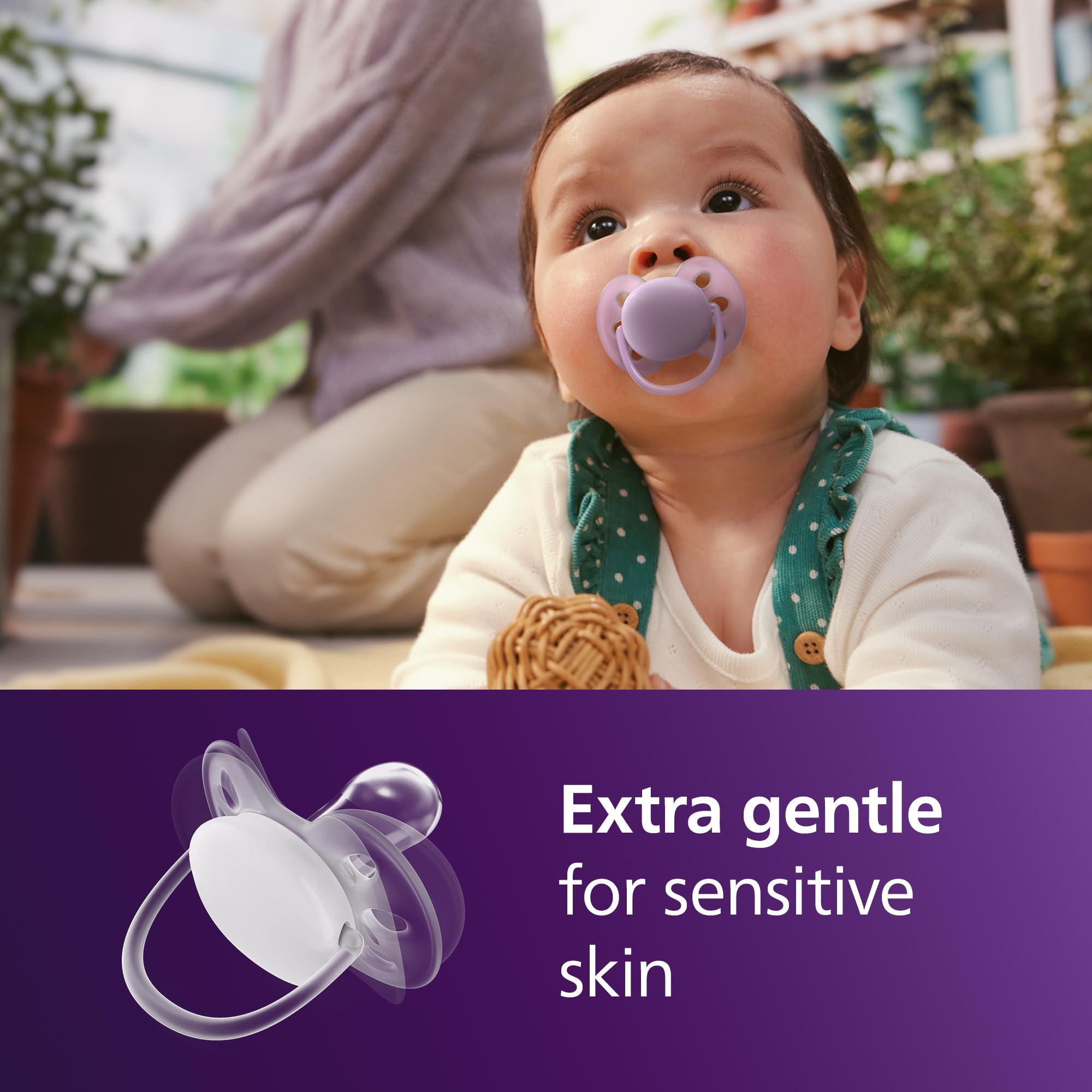Philips Avent Ultra Soft Soothers, Orthodontic Design, for Babies 6-18 Months, Flexible Shield, Silicone Symmetrical Teat - Image 2