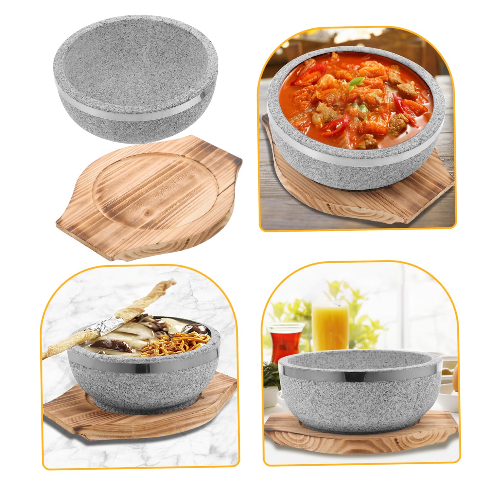 Stone Pot Bibimbap zestaw misek 800 ml koreańska miska do zupy z tacą zaopatrzenie kuchenne