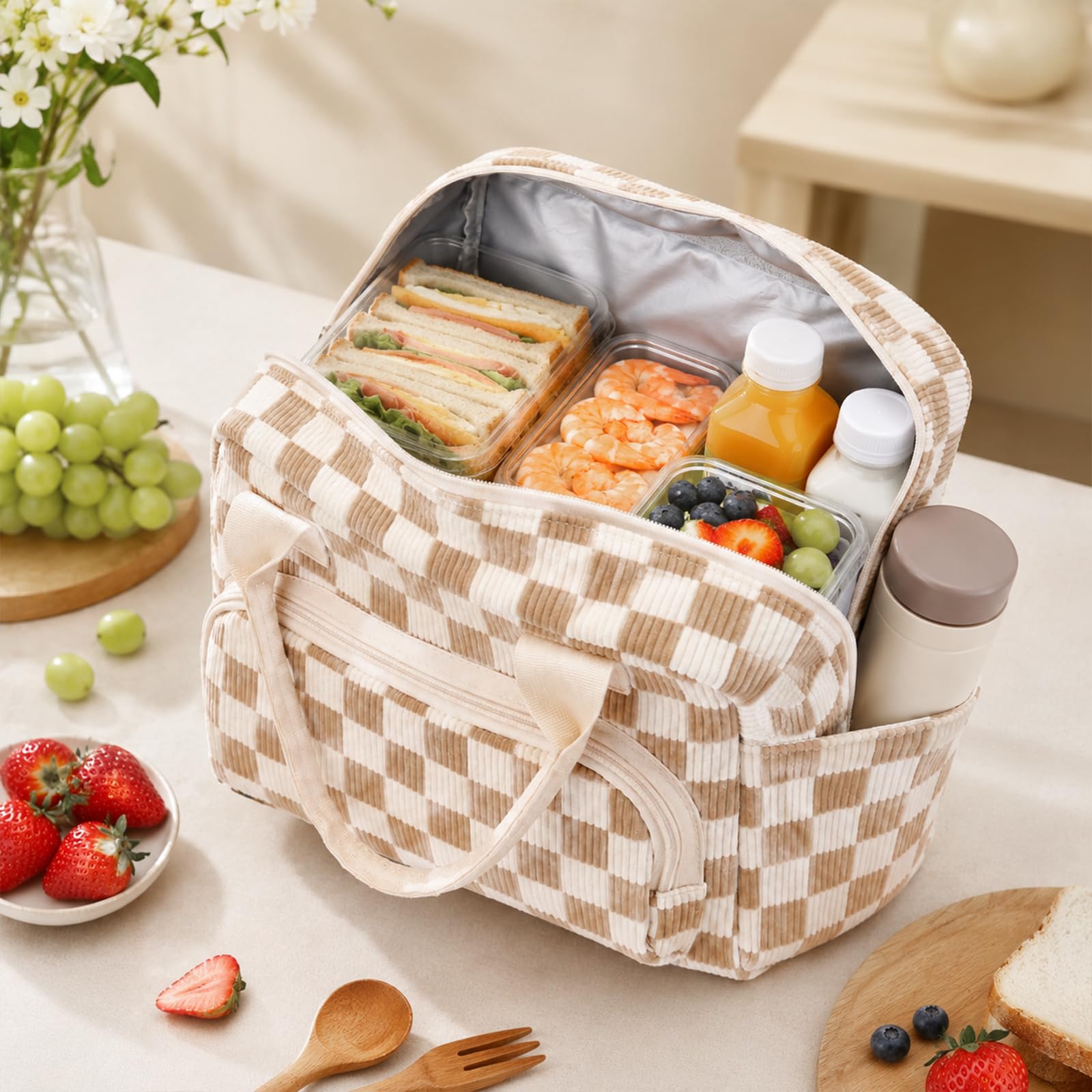 12L Borsa Termica Porta Pranzo, Borse Frigo Pranzo,borsa Pranzo Portatile con Spalline Regolabili, Borsa Frigo per Lavoro,Scuola,Picnic,Spiaggia