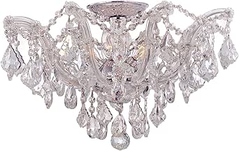 Crystorama Maria Theresa 5 Light Hand Cut Crystal Polished Chrome Semi Flush Mount