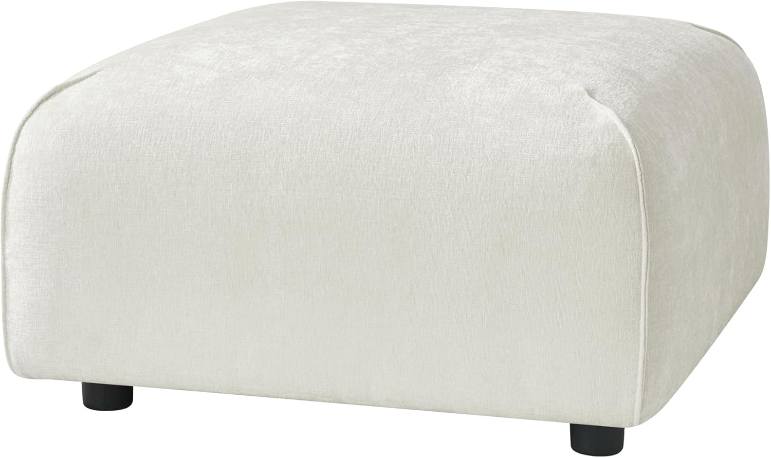 Christopher Knight Home Carim Upholstered Square Ottoman Coffee Table, Foot Stools Ottoman with Wood Frame, Comfy Seating Experience with Dense Foam Padding, Multi-Functional Extra Seating, Beige