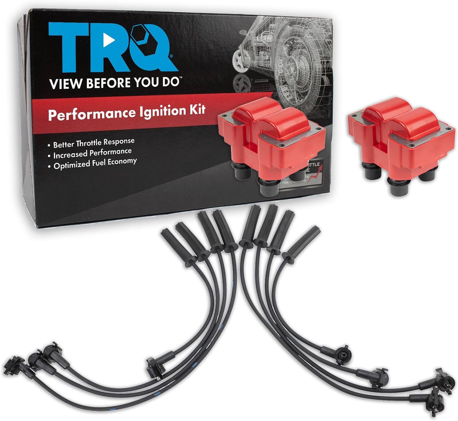TRQ Ignition Coil Kit 3 Piece Compatible with 1989-1991 Ford Ranger