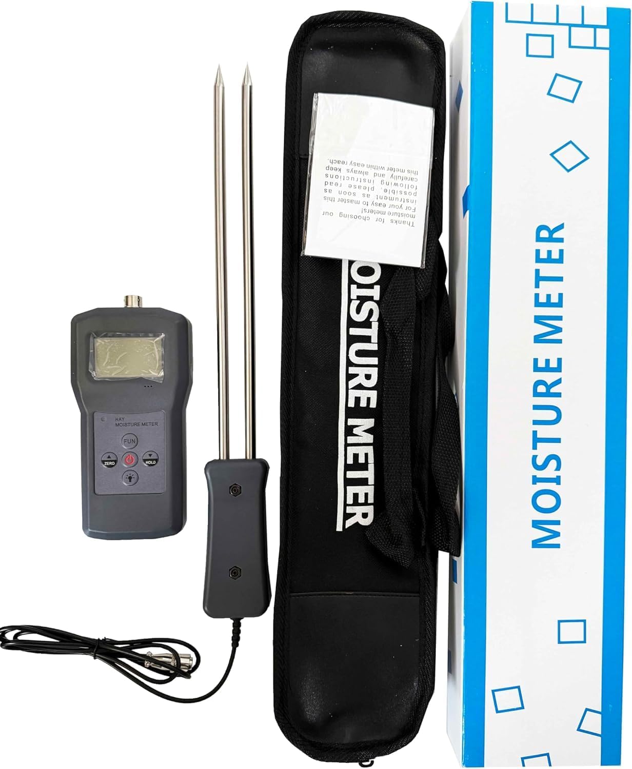 Digital Hay Moisture Meter Tester Analyzer With Split Probe Measuring Range 0 To 80% Resolusion 0.1 For Measuring Alfalfa,Leymus Chinensis,Orchard Grass Pennisetum Hydridum And Other Hays