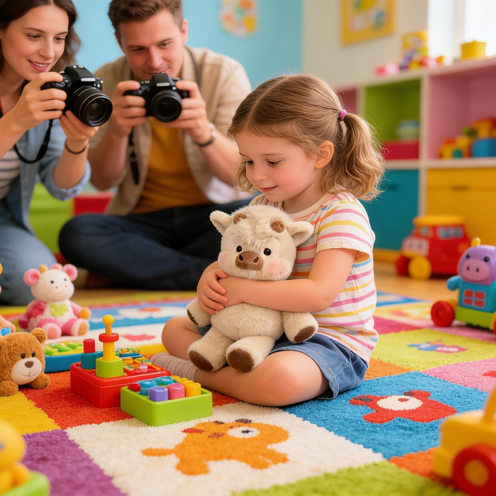 Générique Jouet en Peluche Doux De Vache 45 Cm Coussin Décoratif Doux Animal en Peluche Poupounet De Doudou Vache Adorable Animal en Doudou De Vachette Qui Court À Fourrure pour Soulager Le Stress
