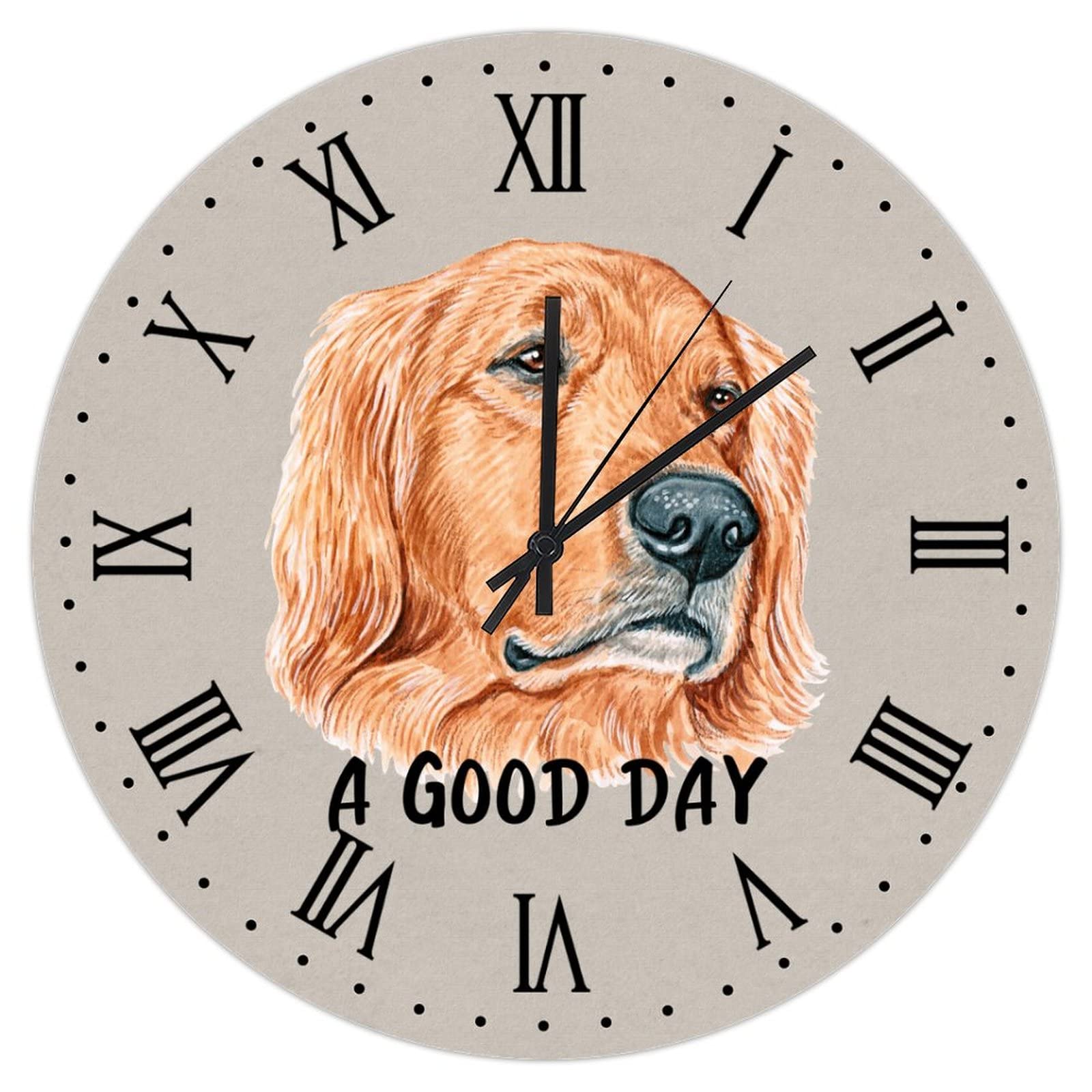 Horloge Golden Retriever murale 38cm style campagnard toscane maman