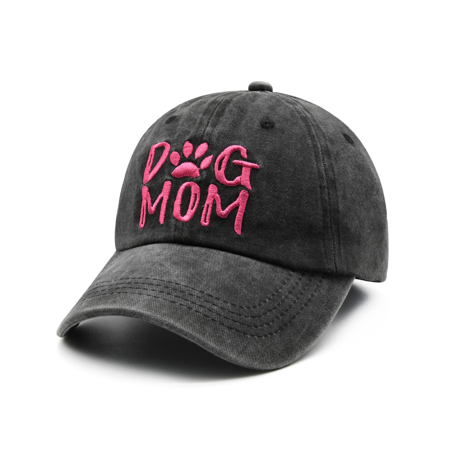 Waldeal Women's Embroidered Dog Mom Hat Adjustable Denim Baseball Cap