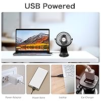 Vista 6 de SkyGenius Ventilador de cochecito de bebé con clip con batería (negro)