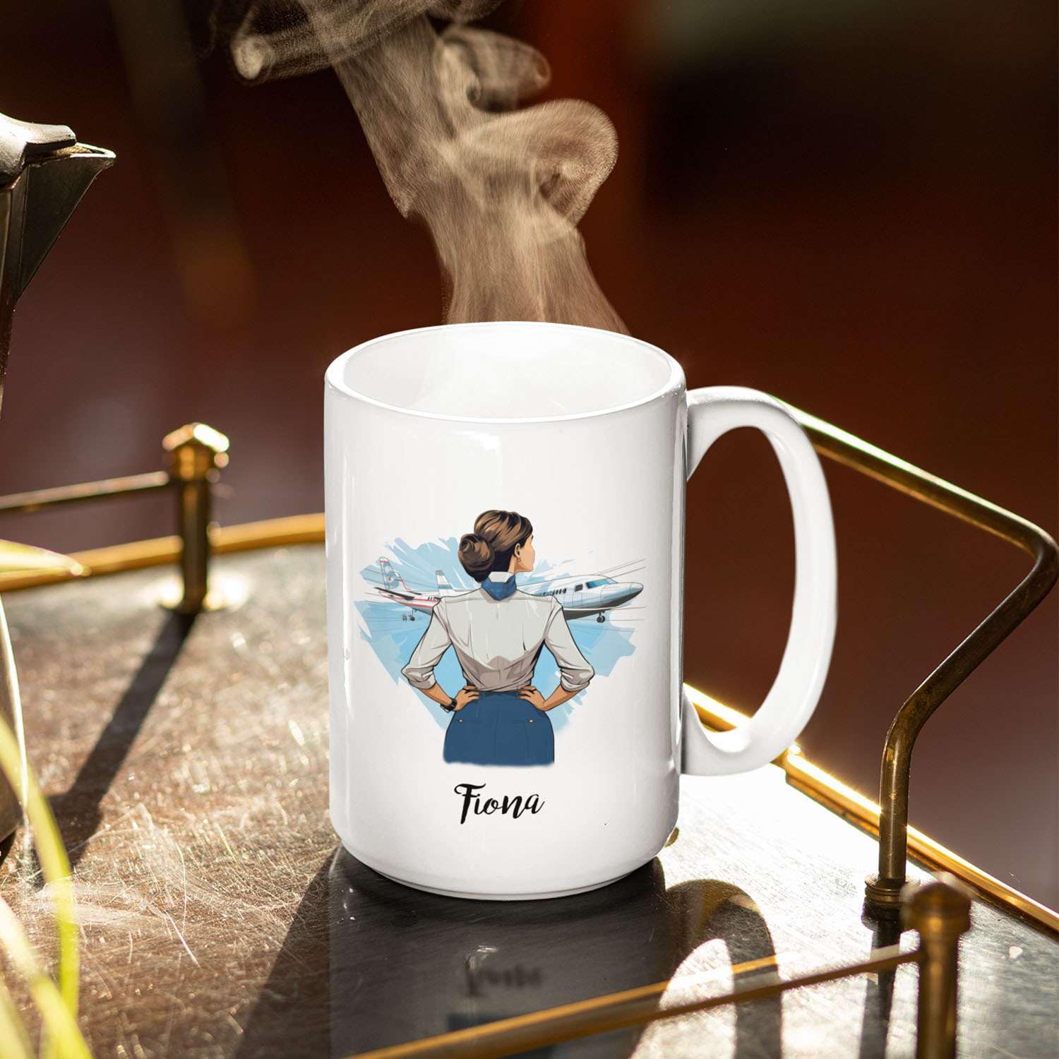 Amazon.com: Personalized Airline White Porcelain Mug With Stewardess Name,  Customized Great Flight Attendant Coffee Cup For Crew Members, Unique  Custom Airplane Attendant Travel Tea Mugs Gifts : Home & Kitchen
