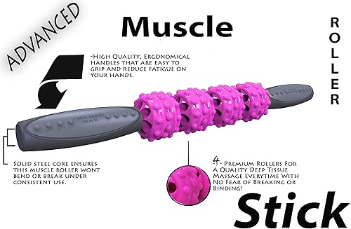Miniatura 2 de Advanced Series - The Stick Massage Roller Muscle Roller Stick for Muscles - Fitness Answered Training - 16.75" Stainless Steel Core - Large Roller