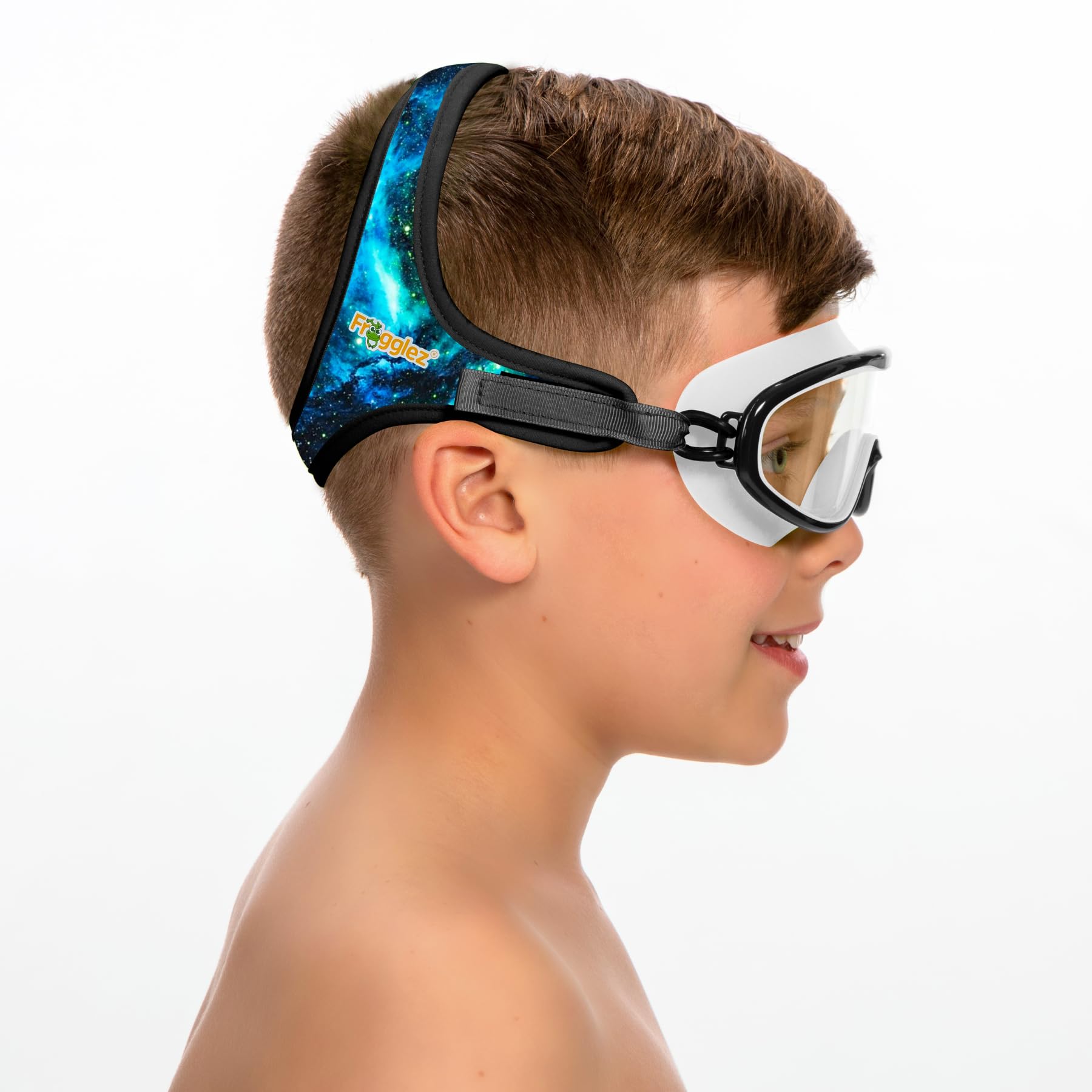 Frogglez Youth Wide View Anti-Fog Crystal Clear Swim Goggle Mask for Kids under 10 (Ages 4-10)