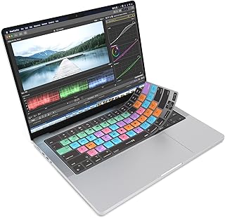 JCPal Final Cut Pro Shortcut Guide Keyboard Cover for 2021/2023 M1/M2 Apple MacBook Pro 14 inch and MacBook Pro 16 inch, 2022 M2 MacBook Air 13 inch, 2023 M2 MacBook Air 15 inch (US-Layout)