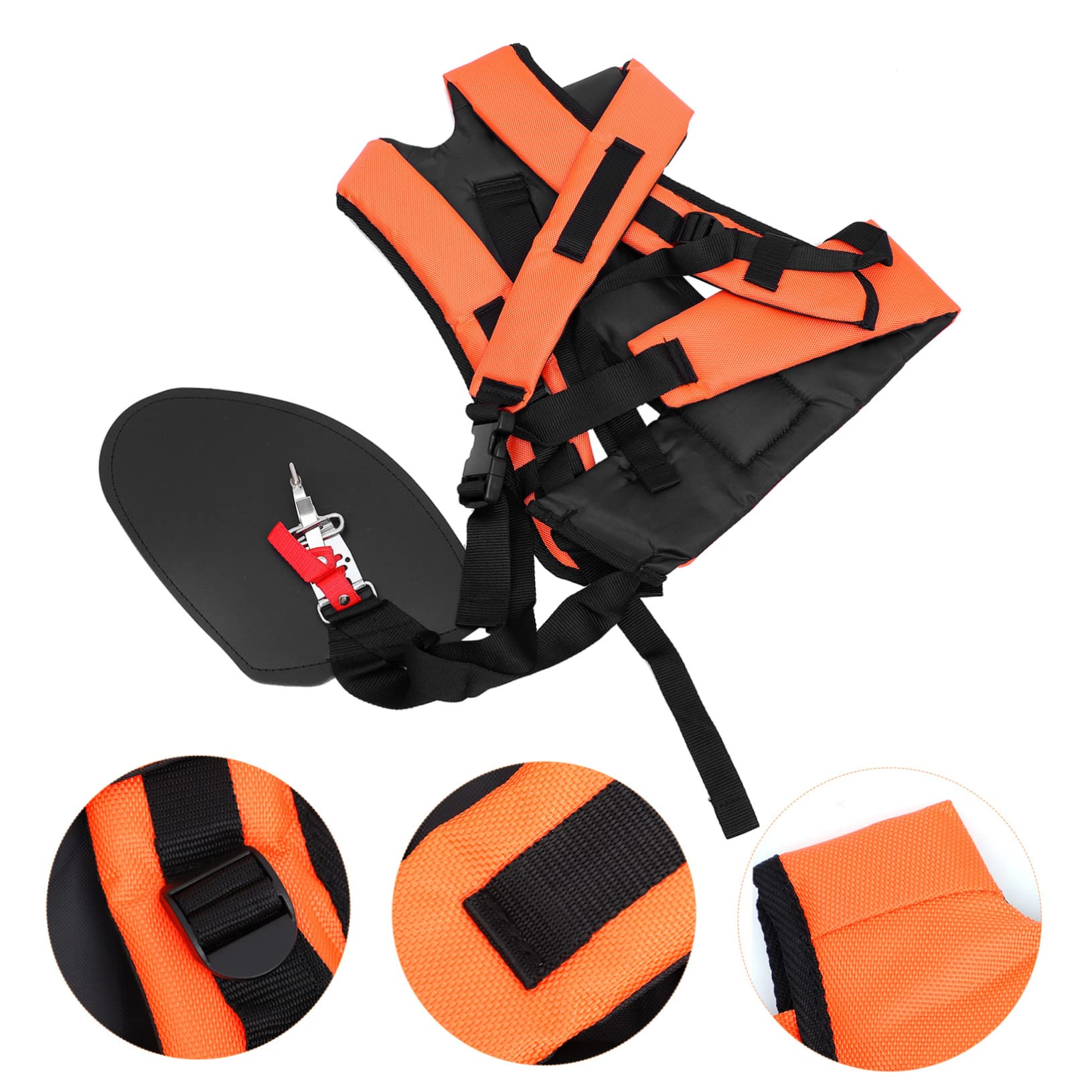 Toyvian Decespugliatore per Uso Efficiente Imbracatura Doppia Tracolla Regolabile Imbottitura Comoda e Resistente in Acciaio Inossidabile nel Giardinaggio