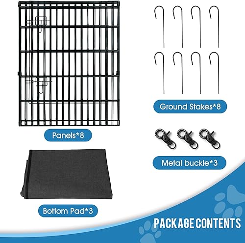 Miniatura 5 de Corral para mascotas, valla para perros, valla de alambre de metal plegable para interiores, para hacer ejercicio, patio, recinto para mascotas,