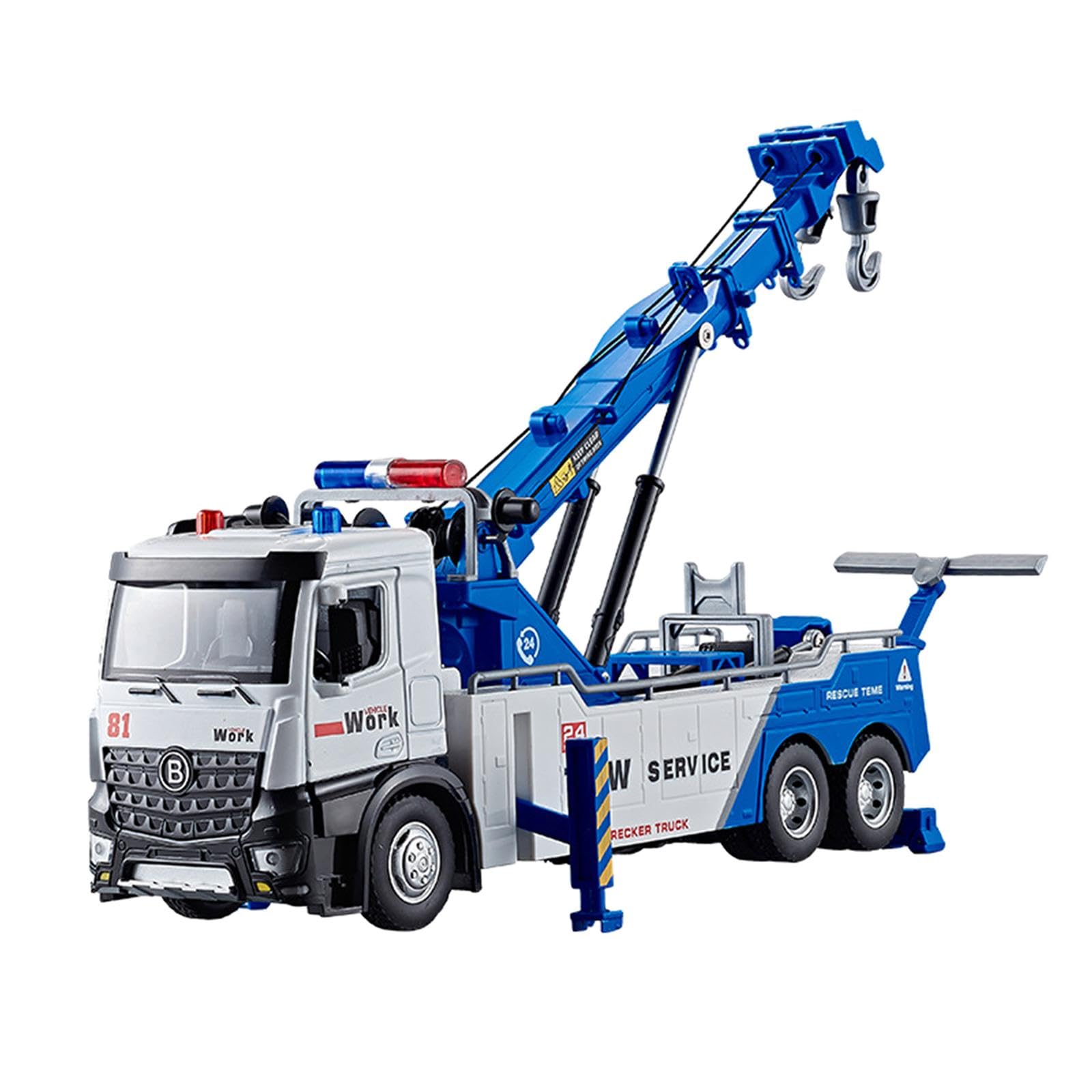 Modello di Gru Giocattolo Pressofuso, Regalo per Le Vacanze, Camion da Costruzione in Miniatura Realistico, Carro Attrezzi con Luci E Suoni