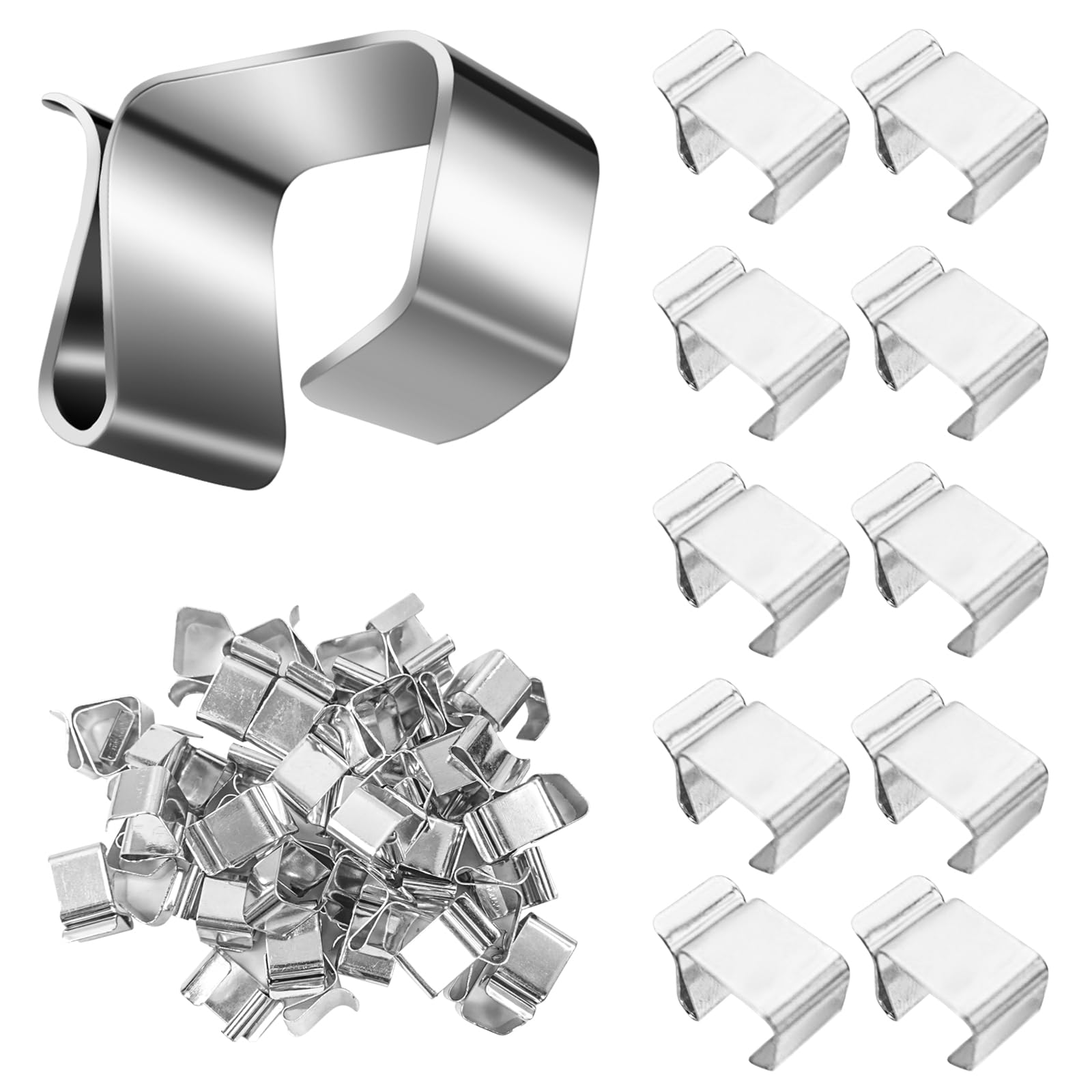 Hevysuo 50Pcs Light Clips Manganese Steel,Rope Light Mounting Clips,for Easy Installation and Versatile Decorative Applications 0.74 x 0.59 inches