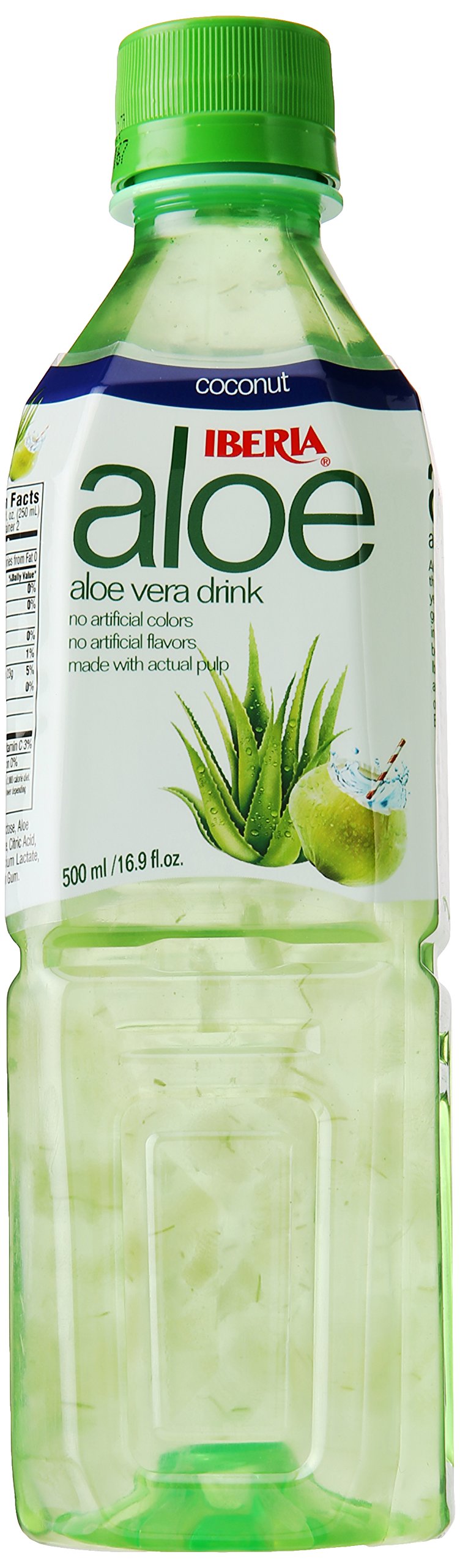 Iberia Aloe Vera Drink 16.9 Fl Oz, Coconut, (Pack of 24)