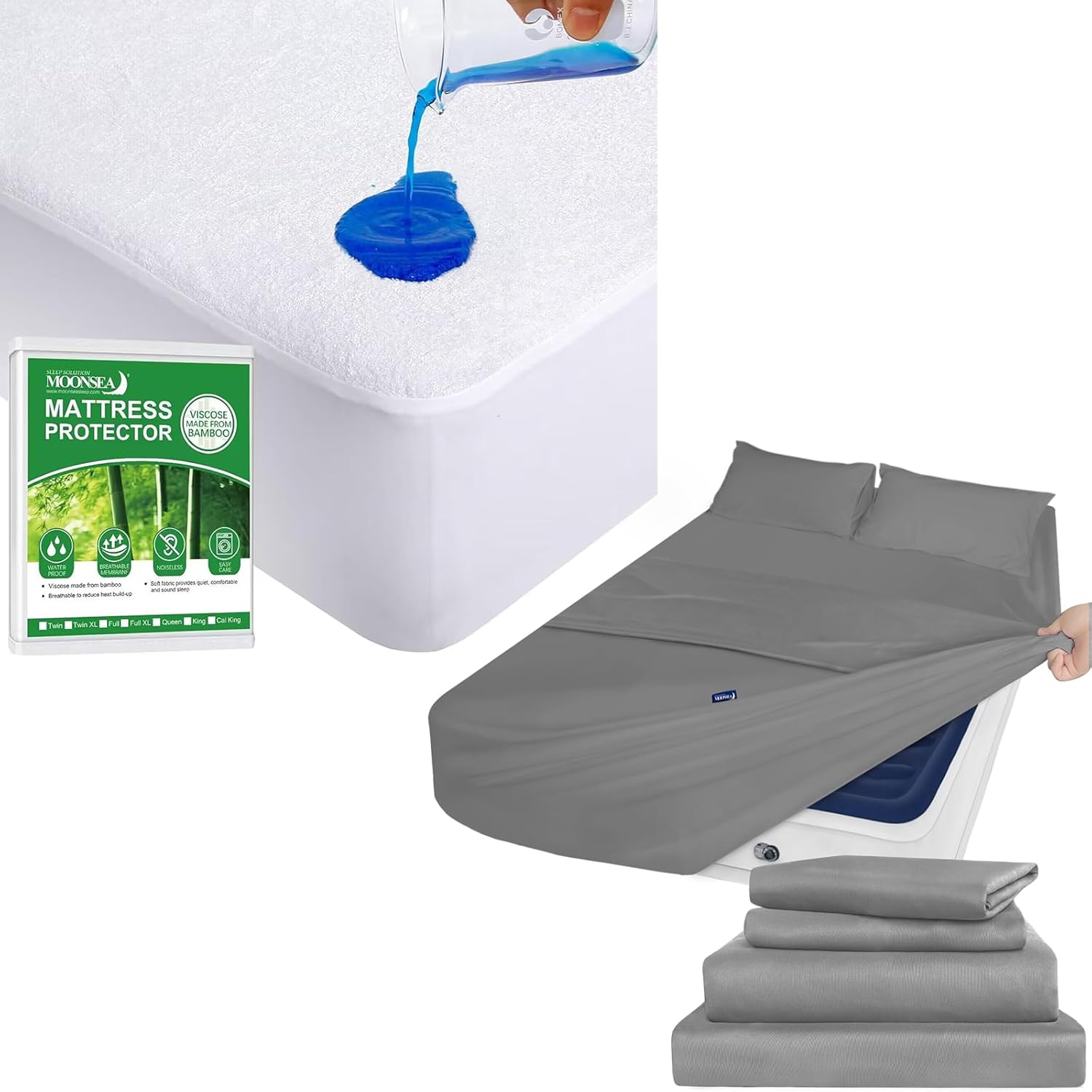 Twin XL Mattress Protector Cover Cooling and Deep Pocket Twin XL Sheet Sets