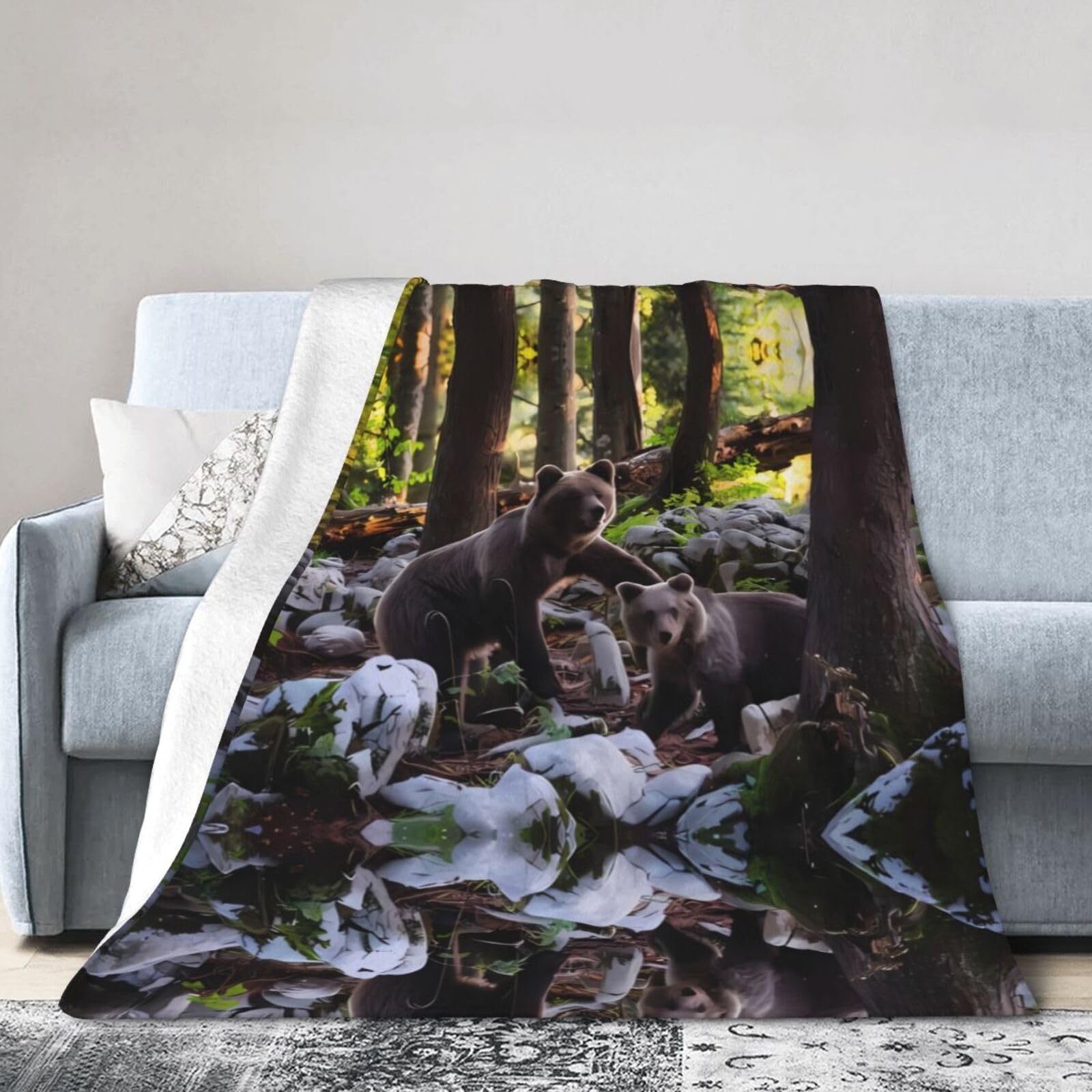 Couverture micro polaire 101x76 cm anti-plis et hypoallergénique