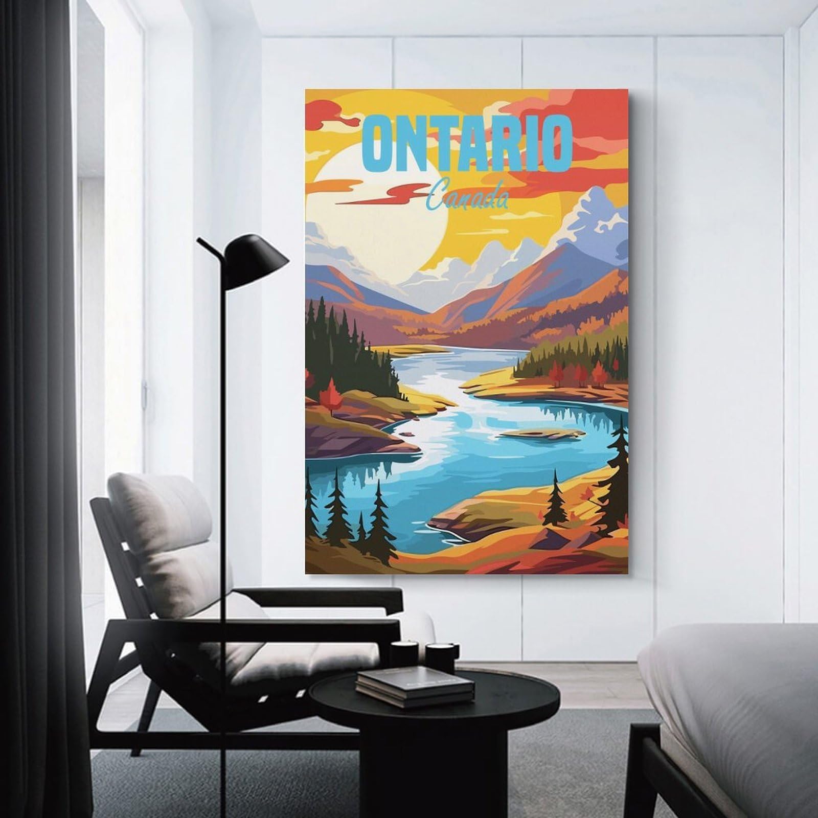 Junmoney Ontario Canada Decorative Canvas Print, 24x36inch(60x90cm), for Study, Office Or Focused Interiors, Canvas Wall Decor for Creative Rooms