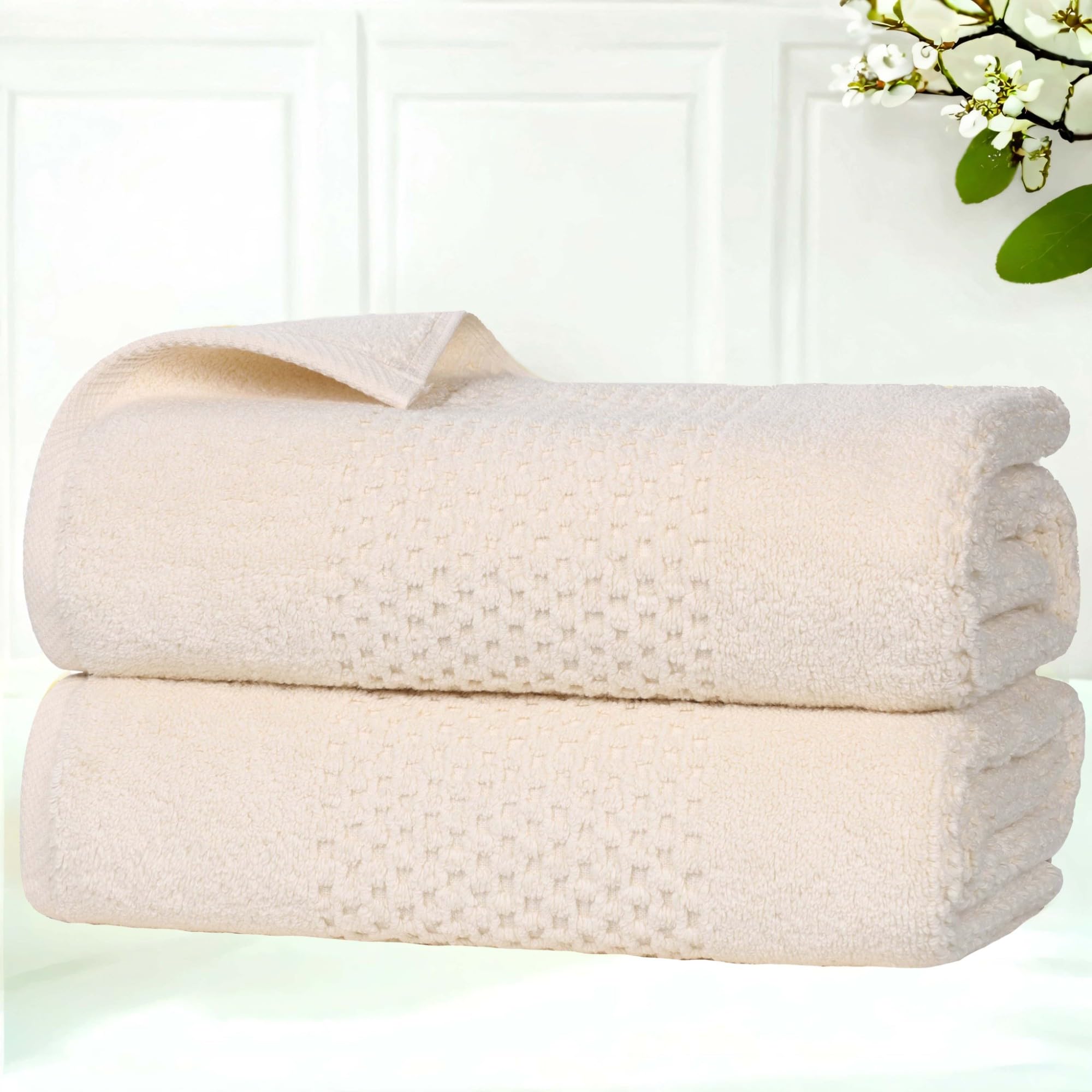 Superior Playa Zero Twist Cotton Medium Weight Towels, for Guest Bath, Bathroom, Shower, Spa, Plush, Quick Dry, Ultra-Soft Towels, Bath Essentials,