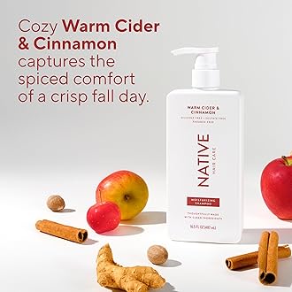 Native Warm Cider & Cinnamon Shampoo and Conditioner Contain Naturally Derived Ingredients | All Hair Types, Color & Treated, Fine to Dry Damaged, Sulfate & Dye Free - 2-Pack