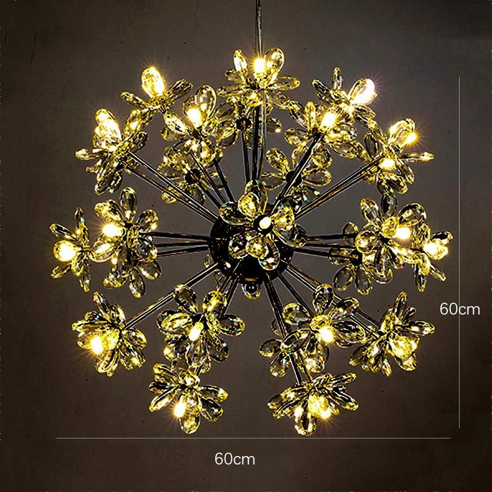 Modern Sputnik Firework Chandelier Led Pendant Lighting Fixture Adjustable Ceiling Light Fixture for Bedroom,Living Room,Dining Room,Gold B,32 Lights