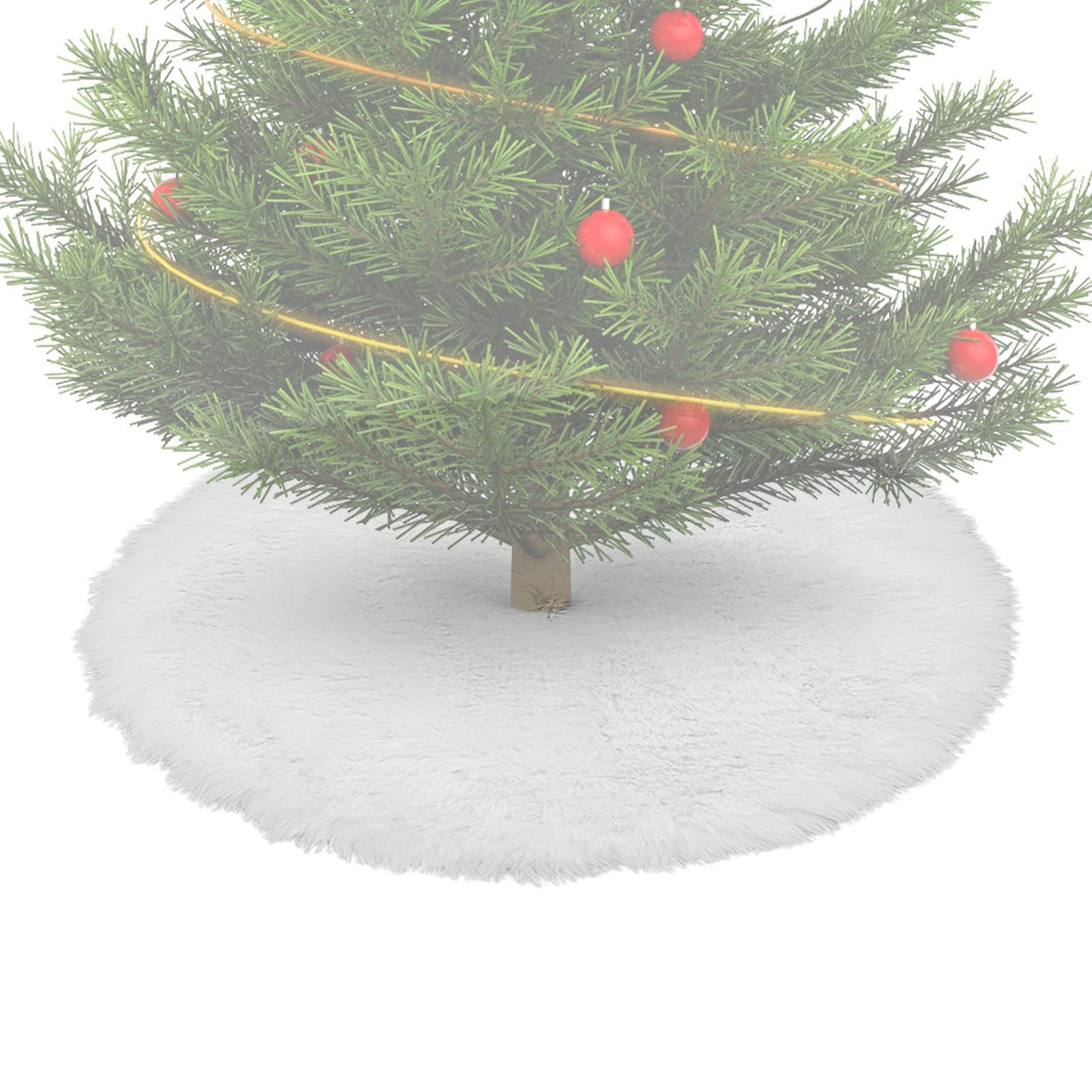 Jupe de sapin de Noël en peluche double couche rustique pour la décoration des fêtes de fin d'année