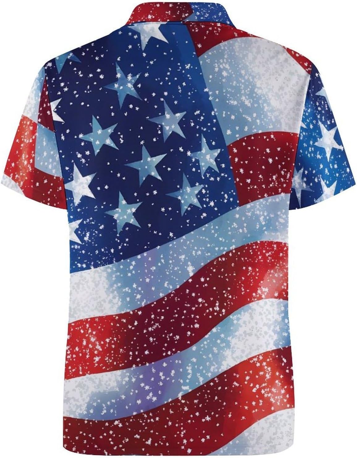 Us Flag Womens Golf Polo Shirts Summer Short Sleeve Collared 3 Buttons T Shirt Activewear Tops