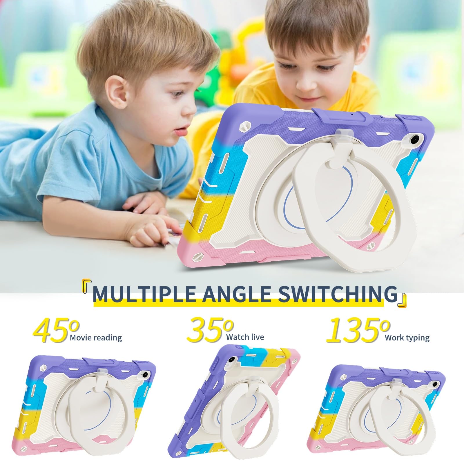 Custodia protettiva per tablet Huawei Matepad 11 (2023/2021)/C7 per bambini, resistente, antiurto, robusta, con cavalletto e tracolla (rosa)